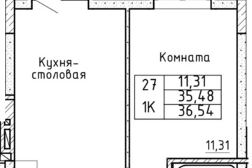 1-к квартира, 35 м², 4/9 эт.